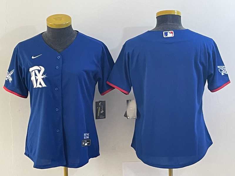 Women%27s Texas Rangers Blank Royal Blue 2023 City Connect Stitched Baseball Jersey->mlb youth jerseys->MLB Jersey